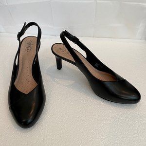 Cole Haan Nike Air Peep Black Slingback Pump, 9.5
